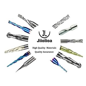 Jiiolioa ZQ2113 Spiral CNC Router Bits 1/4" Shank 3"OVL 2.4 Deg Tapered Angle Ball Nose with NACO-Blue Coating for 2D&3D Wood Carving