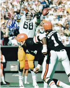 l.c. greenwood pittsburgh steelers action signed 8x10 - autographed nfl photos