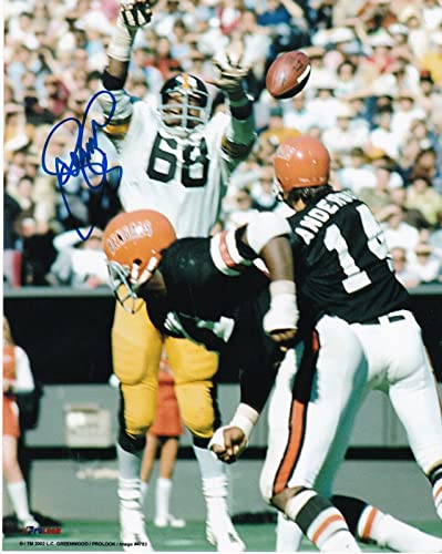 L.C. GREENWOOD PITTSBURGH STEELERS ACTION SIGNED 8x10 - Autographed NFL Photos