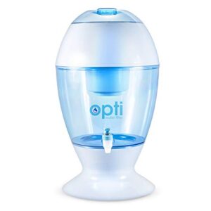 opti drop 3 gallon alkaline water filter purification machine - countertop dispenser naturally enhances alkalinity up to ph-9.0 | removes up to 99.99% of harmful contaminants and free radicals