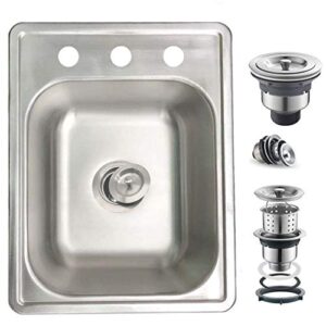 orlando 17x22 inch single bowl kitchen sink drop in stainless steel bar sink, topmount bar/prep sink