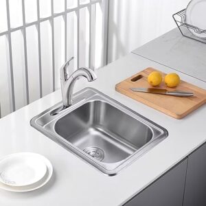 ORLANDO 17x22 inch Single Bowl Kitchen Sink Drop in Stainless Steel Bar Sink, Topmount Bar/Prep sink