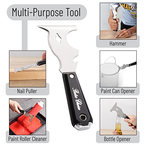 Bates- Paint Scraper, 10 in 1 Painters Tool, Paint Scrapers for Wood, Painters Tool, Painters Knife, Paint Scraper for Painting, Putty Knife, Metal Scraper, Spackle Tool, Putty Scraper, Knife Scraper