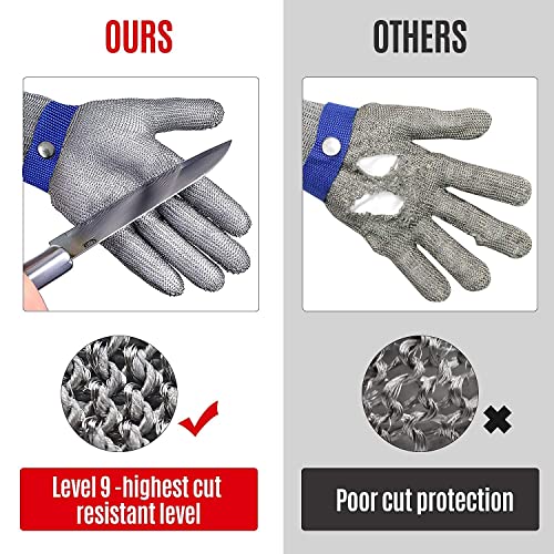 MAFORES Level 9 Cut Resistant Glove, Grey, Large