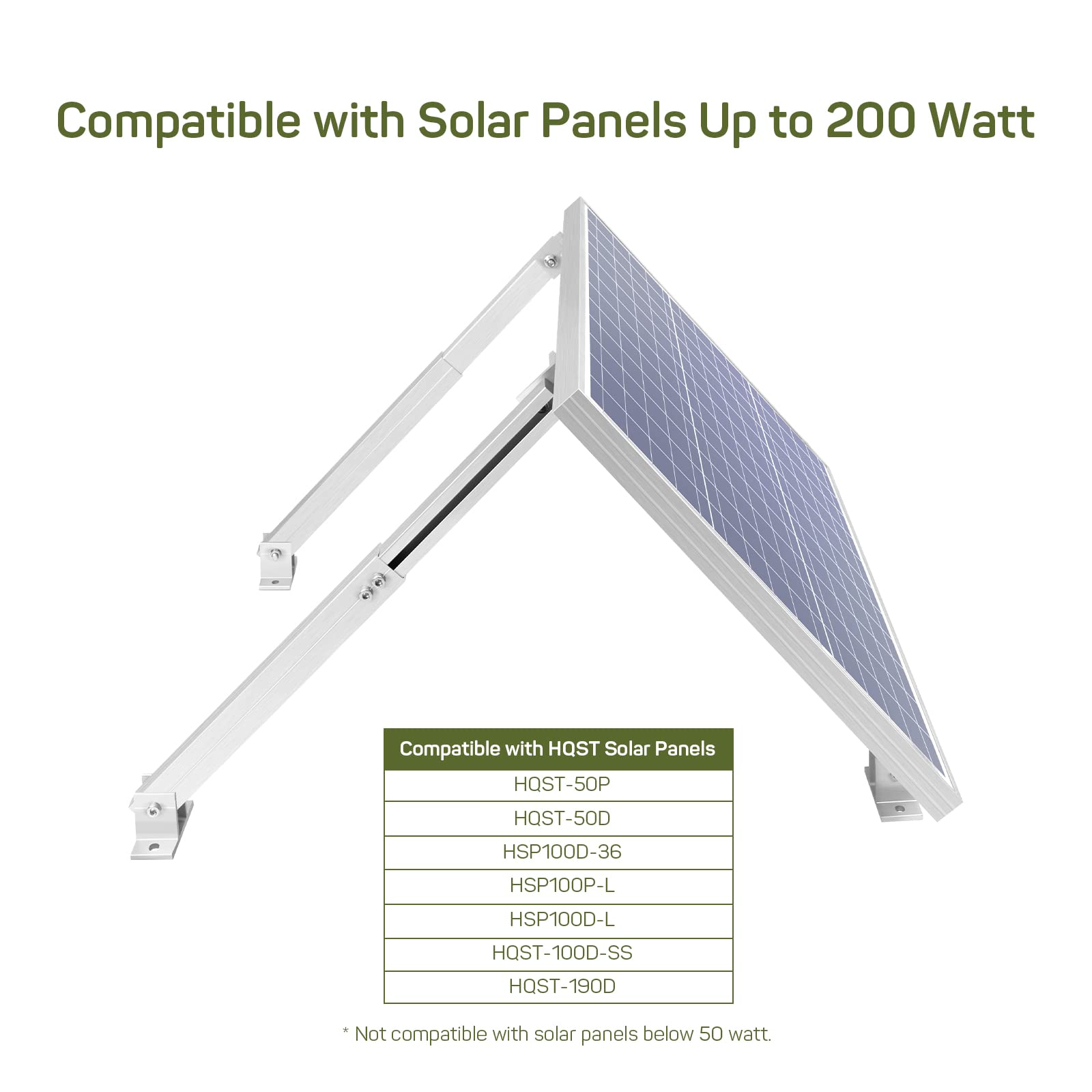 HQST Adjustable Solar Panel Tilt Mount Brackets, 30 inch Support Solar Panels with 150W or More for Boats, RV, Roof Off Grid System