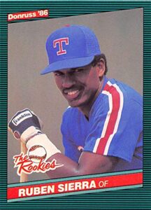 1986 donruss rookies baseball #52 ruben sierra rc rookie card texas rangers official mlb trading card from the leaf company