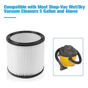 Replacement Filter for Ridgid Shop Vac Filters, High Filtration Housmile Filter for Shop Vac 90304 90333 90350 Compatible with Most Wet Dry Vacuum Cleaners 5 Gallon and Above