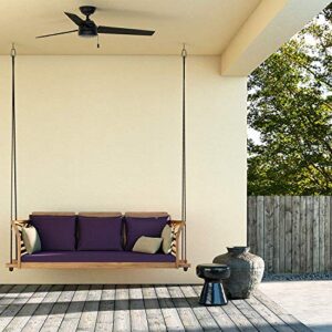 HUNTER 50260 Cassius Outdoor Ceiling Fan with Pull Chain, 44", Matte Black Finish