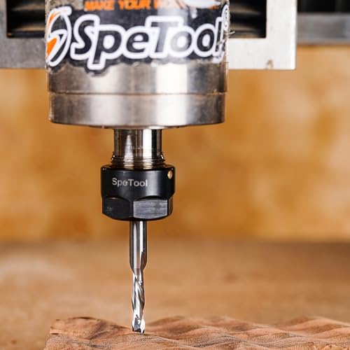 SpeTool Carbide Spiral Router Bits Up&Down Compression Bit 1/4 X 1 inch Cutting Size with 1/4 inch Shank for Woodwork CNC Router Bit Engraving Carving Mortise Groove Tools