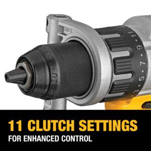 DEWALT 20V MAX XR Hammer Drill/Driver Combination Kit with Power Detect Tool Technology, 1/2 Inch, Battery and Charger Included (DCD998W1)