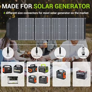 PAXCESS RM120 120 Watt 18 Volt Portable Outdoor Folding Solar Panel with Type C USB Output and Kickstand for RV Camping Solar Power Generator Station