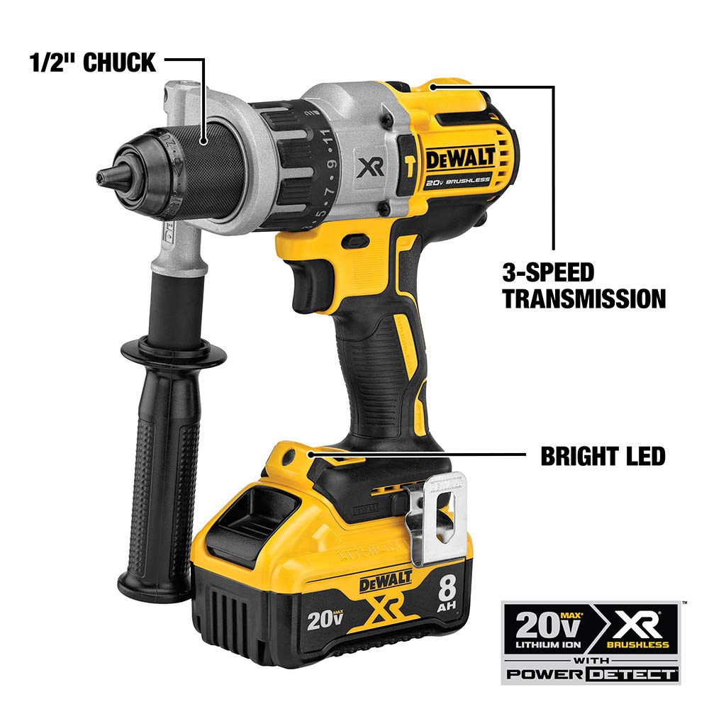 DEWALT 20V MAX* XR Cordless Drill Combo Kit, Hammer Drill & Impact Driver, Power Detect Technology (DCK299D1W1)