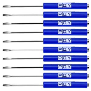 pqy 10pcs mini tops and pocket clips pocket screwdriver strong magnetic slotted screwdriver blue