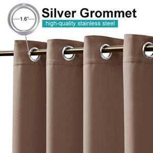 NICETOWN Outdoor Curtain for Patio Waterproof, Home Decor Thermal Insulated Grommet Top Blackout Indoor Outdoor Vertical Blind/Drape for Garage & Downstairs Window, W84 x L95, 1 PC, Tan