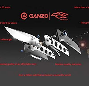 Firebird GANZO FH41-CG Pocket Folding Knife D2 Steel Blade G10 Handle with Clip Hunting Fishing Camping Outdoor EDC Knife (Grey)