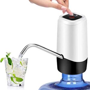 Water Bottle Pump, YOMYM Water Bottle Dispenser USB Charging Portable Electric Water Pump for 5 Gallon Bottle White