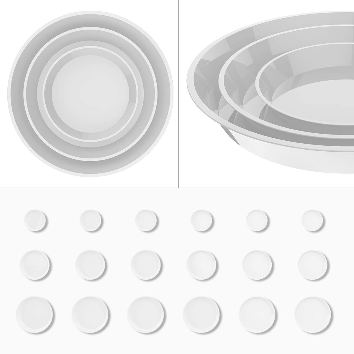 UPMCT 6 Pack Plant Saucer, 4 6 8 10 12 Inch Durable Plant Tray Flower Pot Saucer Round Pallets for Indoors and Outdoor, Plant Container Accessories (6 Inch, White)