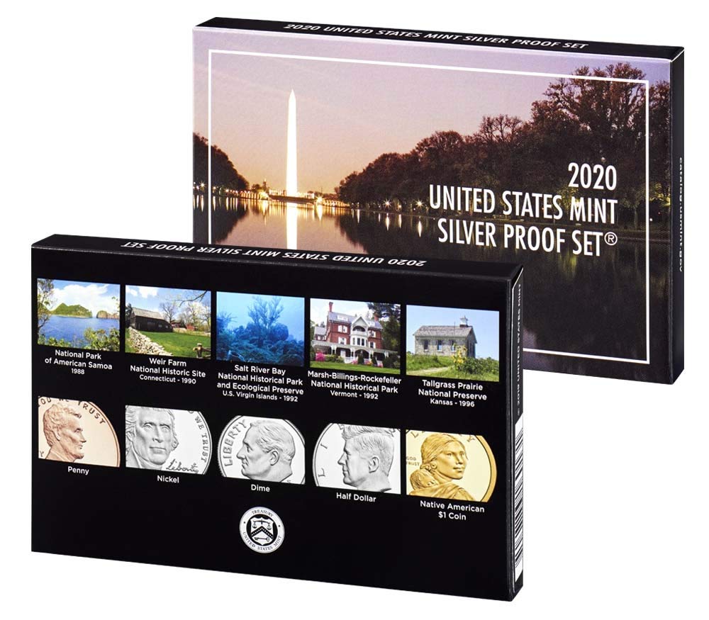 2020 S U.S. Mint 10 Coin Silver Proof Set - OGP box and COA Proof