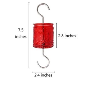 AMAURAS Red Glass Ant Moat for Hummingbird Feeder