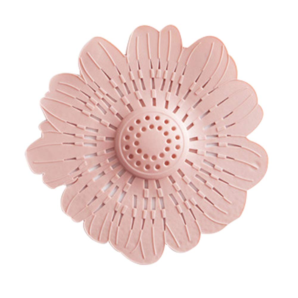 litymitzromq Sewer Plug Floor Drain Cover,Lovely Flower Shape Bath Kitchen Waste Sink Strainer Stopper Drain Cover Filter Pink