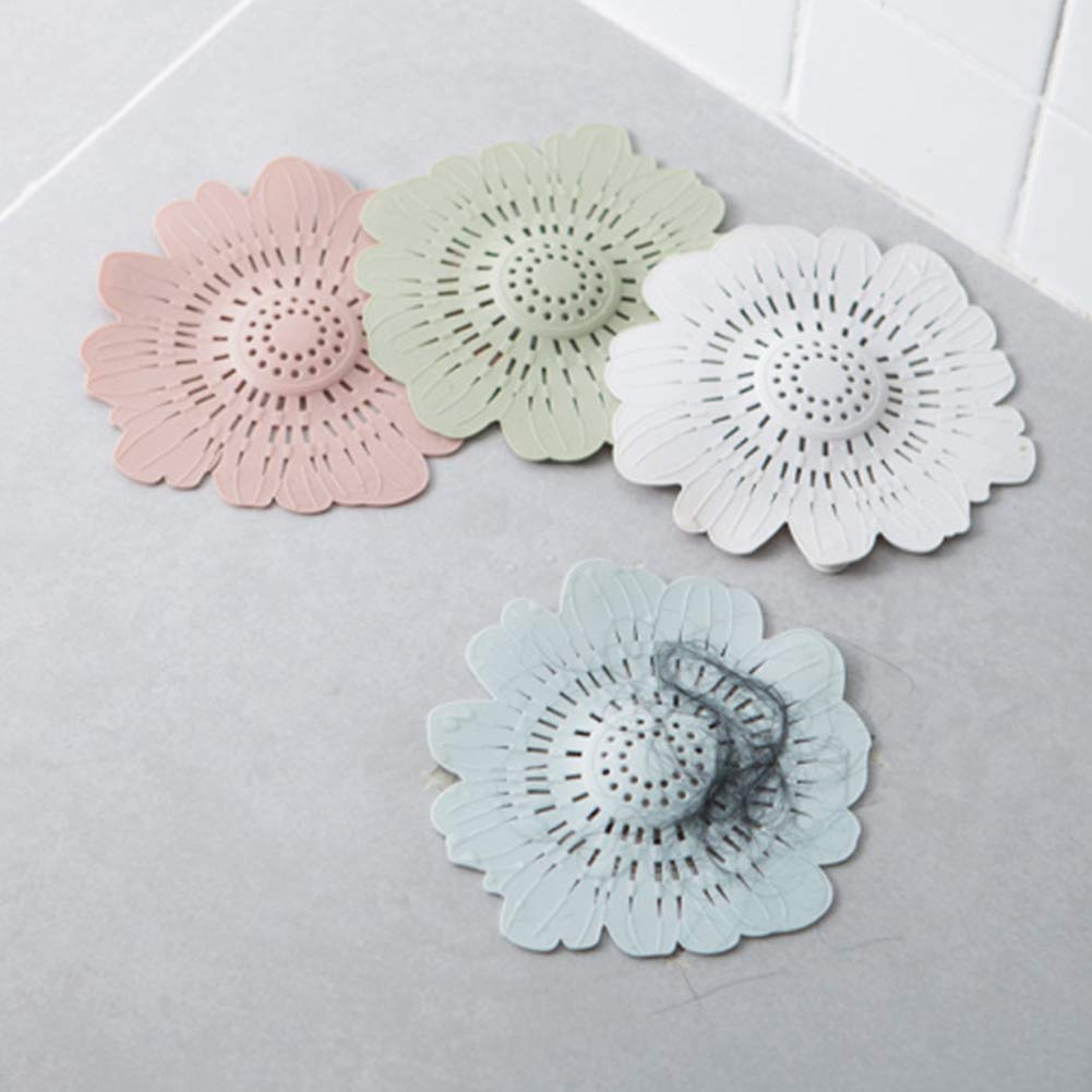 litymitzromq Sewer Plug Floor Drain Cover,Lovely Flower Shape Bath Kitchen Waste Sink Strainer Stopper Drain Cover Filter Pink