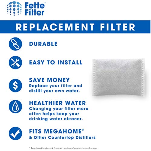 Fette Filter - Countertop Distillers Water Filters Compatible with Megahome and Other Counter Top Water Distiller Models - Pack of 24