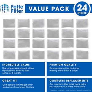 Fette Filter - Countertop Distillers Water Filters Compatible with Megahome and Other Counter Top Water Distiller Models - Pack of 24