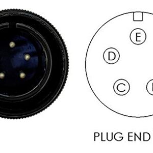 SSC Controls 5 Pin Male Plug and Clamp (3106A-16S-8P and 3057-8 or 3057-1008) for Older Miller Welders with 5-Socket Receptacle (SSC 10041-16/-C8)