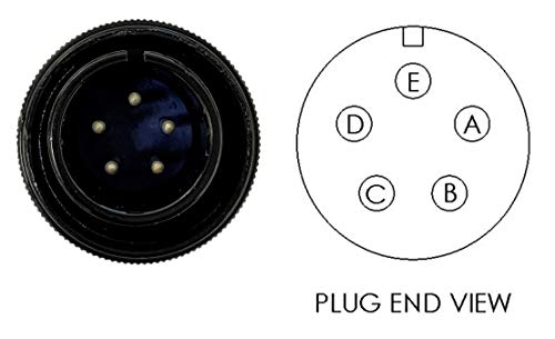 SSC Controls 5 Pin Male Plug and Clamp (3106A-16S-8P and 3057-8 or 3057-1008) for Older Miller Welders with 5-Socket Receptacle (SSC 10041-16/-C8)