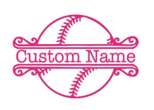 custom softball monogram vinyl decal - personalized name softball sticker, for bumpers, coolers, laptops, car windows - softball player coach decal