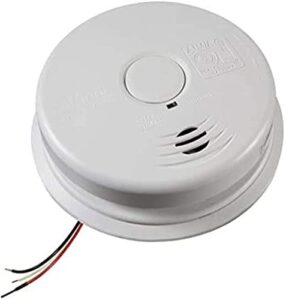kidde hardwired smoke detector, 10-year battery backup, interconnect, test-silence button
