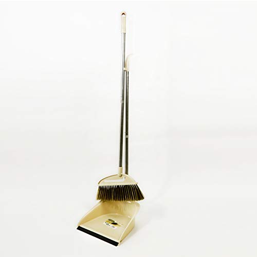 Small New Broom Set Household Broom Broom Single Plastic Dustpan Bucket Pinch Cleaning Tool Combination Hard Beige Suit