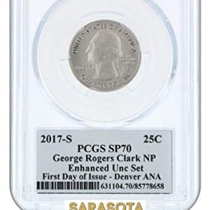 2017 S America the Beautiful George Rogers Clark Quarter SP-70 PCGS