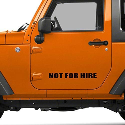 Set of 2 NOT FOR HIRE Tractor Truck Tow Commercial Van Pick up Semi Decal Sticker Graphic v2