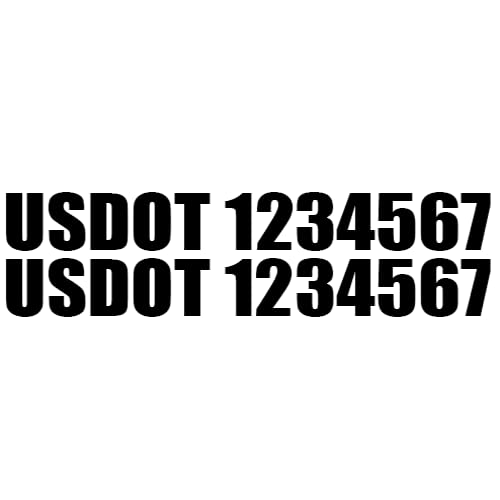 Set of 2 Custom USDOT US DOT Number Decals - add MC Company Name Location VIN CA or KYU Number - For Semi Trucks Tractor Tow Commercial Van Pick up Decal Sticker Graphic v2