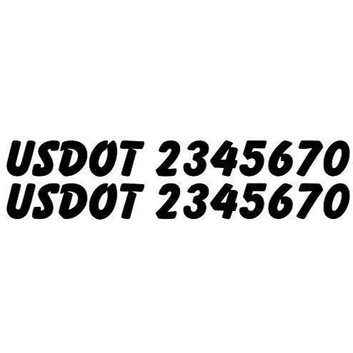 Set of 2 Custom USDOT US DOT Number Decals - add MC Company Name Location VIN CA or KYU Number - For Semi Trucks Tractor Tow Commercial Van Pick up Decal Sticker Graphic v2