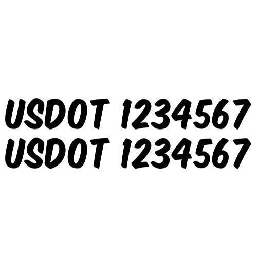 Set of 2 Custom USDOT US DOT Number Decals - add MC Company Name Location VIN CA or KYU Number - For Semi Trucks Tractor Tow Commercial Van Pick up Decal Sticker Graphic v2