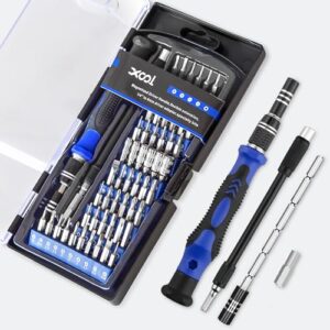 XOOL 62 in 1 Precision Screwdriver Kit, Electronics Repair Tool Kit, Magnetic Driver Kit with Flexible Shaft, Extension Rod for Mobile Phone, Smartphone, Game Console, PC, Tablet