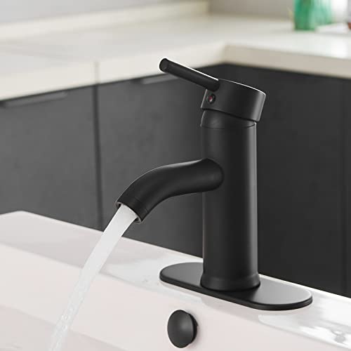 Black Bathroom Sink Faucet Single Hole matte black bathroom faucet Vanity Basin Mixer Tap with Deck Mount