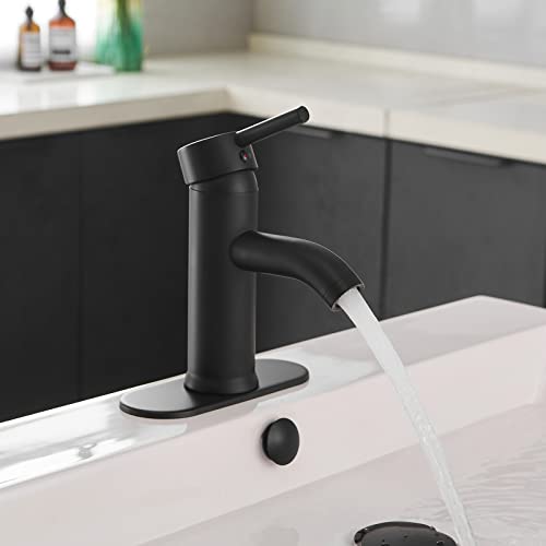 Black Bathroom Sink Faucet Single Hole matte black bathroom faucet Vanity Basin Mixer Tap with Deck Mount