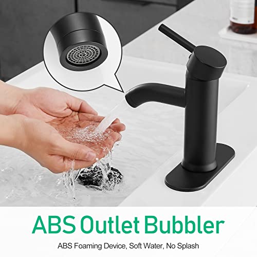 Black Bathroom Sink Faucet Single Hole matte black bathroom faucet Vanity Basin Mixer Tap with Deck Mount