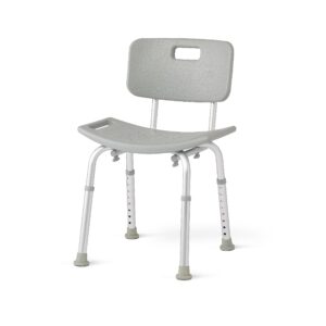 medline bath chair, bench, seat, stool for disabled, seniors & elderly bathroom transfer inside shower/tub/bathtub – 400 lbs. capacity, gray