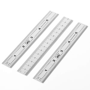 mr. pen- machinist ruler, ruler 6 inch, 3 pack, mm ruler, metric ruler, millimeter ruler, (1/64, 1/32, mm and .5 mm), metal ruler 6 inch, precision ruler, 6 inch ruler, stainless steel ruler, rulers