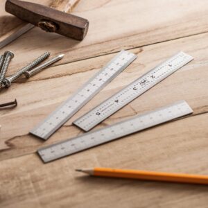 Mr. Pen- Machinist Ruler, Ruler 6 inch, 3 Pack, mm Ruler, Metric Ruler, Millimeter Ruler, (1/64, 1/32, mm and .5 mm), Metal Ruler 6 inch, Precision Ruler, 6 inch Ruler, Stainless Steel Ruler, Rulers
