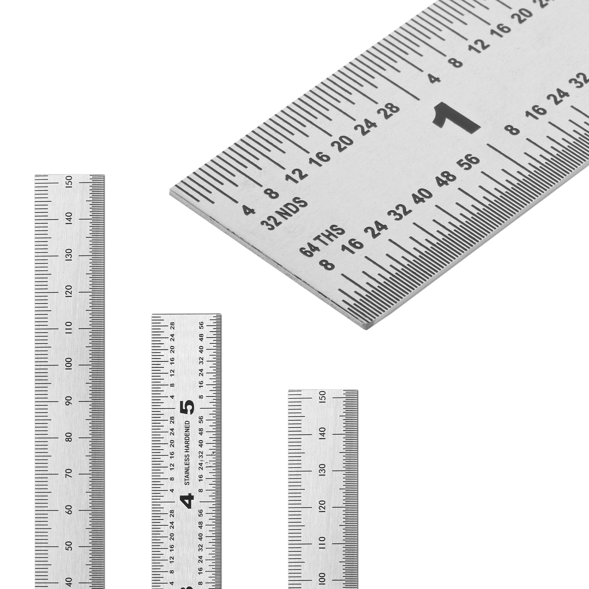 Mr. Pen- Machinist Ruler, Ruler 6 inch, 3 Pack, mm Ruler, Metric Ruler, Millimeter Ruler, (1/64, 1/32, mm and .5 mm), Metal Ruler 6 inch, Precision Ruler, 6 inch Ruler, Stainless Steel Ruler, Rulers