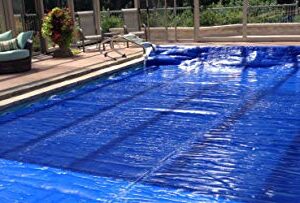 Harris C.R.S. Heat Retention Solar Covers for In-Ground Swimming Pools | Retain Sun/Solar Heat by Lowering Your Evaporation Rate Up to 75% | (14' x 28', Heavy Series Blue)