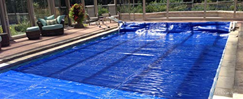 Harris C.R.S. Heat Retention Solar Covers for In-Ground Swimming Pools | Retain Sun/Solar Heat by Lowering Your Evaporation Rate Up to 75% | (14' x 28', Heavy Series Blue)