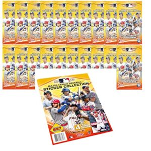 2020 topps mlb baseball sticker collection starter kit (20 packs & 1 album)
