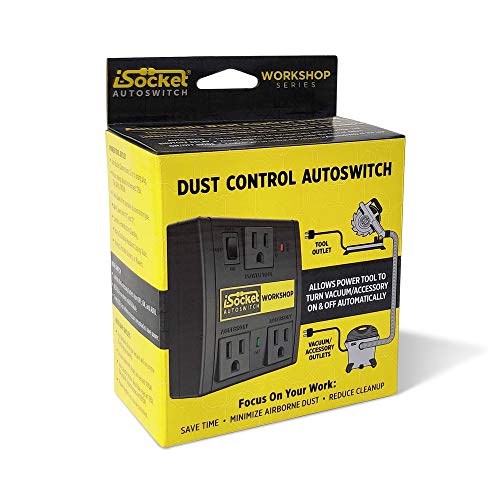 i-Socket Automated Vacuum Switch, Dust Control with Automatic Shutoff and Delay - Prevents Inrush Current from Circuit Overload