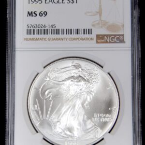 1995 American Silver Eagle 1 Troy Ounce .999 Fine Silver Dollar $1 MS-69 NGC